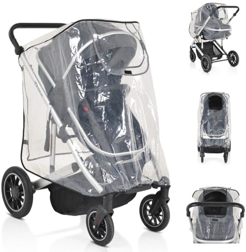 Moni Kinderwagen-Regenschutz Bimbro universal, Belüftungslöcher, für Einsitzer transparent
