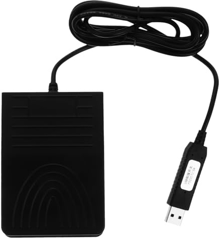 jojofuny Pedal USB Pie Negro de Plástico, Simulador de Teclas | Asignación Personalizada de Teclas, Tamaño Grande Superficie Ancha, Diseño Ergonómico para Juegos y Photobooth