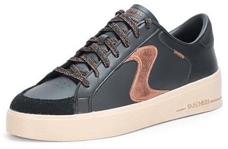 Skechers Tenis Hiland Quite Chic para Mujer, Black, 39 EU