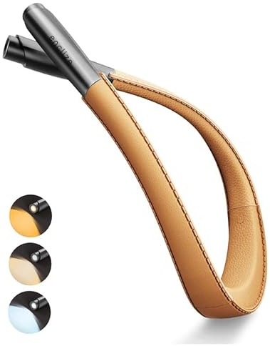 LED-Leselampe für den Hals, Buchleuchte zum Lesen im Bett, 3 Helligkeiten einstellbar, leichtes, komfortables Design, Hände frei, langlebig, perfekt zum Basteln, Stricken, Camping, Gold Mitternacht