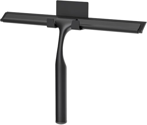 APLOP Premium Stainless Steel Shower Squeegee, 10-Inch Multi-Purpose Glass Cleaner for Bathroom, Car Windows, Shower Doors with Adhesive Hook
