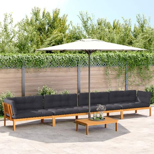 LAPOOH 5-TLG. Garten-Sofagarnitur aus Paletten mit Kissen Akazienholz, Balkonmöbel Set, Gartenmöbel Set, Gartenlounge, Terassenmöbel, Lounge Sofa Outdoor - 3209505