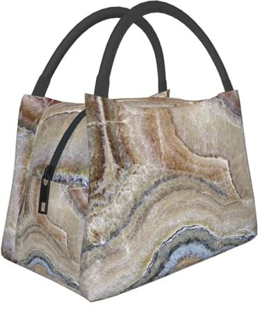 HDTVTV Onyx Stein Hellblau Druck, Tragbare Lunchtasche, Lunchbox, Essenstasche, Isolier-Tragetasche, wiederverwendbare Kühltasche