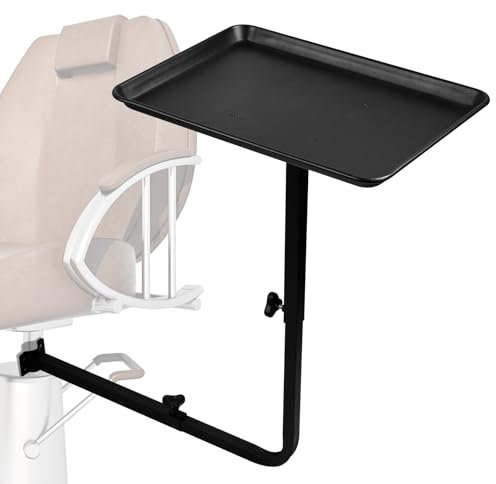 Salon Tray Attached to Chair, Adjustable Height Salon Holder, Barber Chairs Tray, Hair Stylist Attachment Storage Organizer for Hairdressing Tools Combs, Salon Tattoo Spa Equipment Accessories
