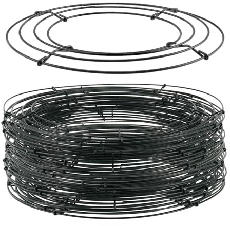 FAAING 25 Stück 25cm Draht Kranz Rahmen, Grün Metall Kranzrahmen Drahtkranz Ringe, Draht Kranz Rohling für Weihnachtskranz Neujahr Valentines Dekoration