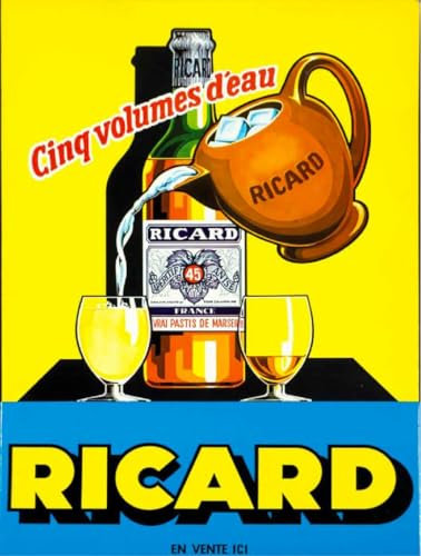 Plaque déco Pastis Ricard en aluminium vintage rétro 15x20cm