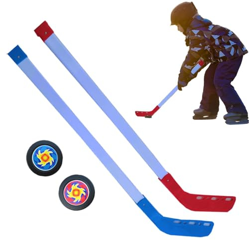 Generisch 70 cm Kids Street Hockey Stick Set, Rollerhockey Ball, al Aire Libre, de Hockey para niños, Raqueta de Hockey callejera para niños, Juego de iniciación de Hockey para niños