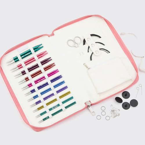 Knit Pro Zing Regal Normal/Special austauschbare Rundstricknadel-Set, 11 Paar Spitzen mit 5 Kordeln und anderem kleinen Zubehör (Normal IC 13 cm – 3,0–8,0 mm)
