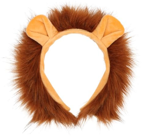 Augesak Löwe Stirnbänder mit Ohren und Mähne, Plüsch Löwenohren Haarreif, Tierohren Kostüm Haarreif, Löwenkostüm Haarschmuck für Fasching Karneval Motto Party Kostüm Accessoire