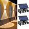 2 Pezzi Lampada Solare da Esterno – Luce Solare LED da Parete, IP65 Impermeabile, Up & Down, Wireless, Illuminazione per Giardino, Recinzioni, Garage, Veranda (Luce Calda)