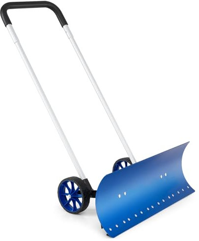 GOPLUS Pelle à Neige Forme U Réglable, Larme 95 CM Poussoir à Neige Bidirectionnel en Aluminium, Pelle de Déneigement, Lame Inclinée pour Un Déneigement Efficace