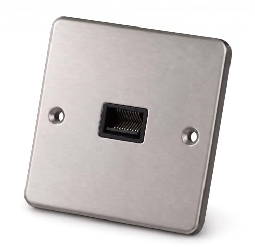Status 1 Gang Telephone Socket, Stainless Steel, Single, Pack of 1 (SSSTELSOC4)