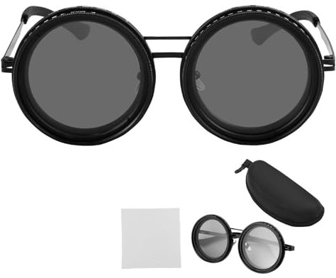 Gxpjycfob Adjustable Tint Sunglasses for Men, 1-9 Gears Adjustable Rounded Polarized Sun Glasses, Rays Sunglasses with ND Filter Lenses, for Men Beach Shady Fishing Driving