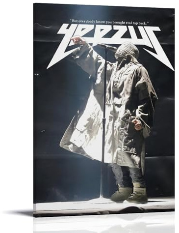 Kanye Poster West, Yeezus Poster, Leinwanddruck, ästhetische Wandkunst, moderne Heimdekoration für Schlafzimmer, Wohnzimmer, 30 x 45 cm, Rahmenstil