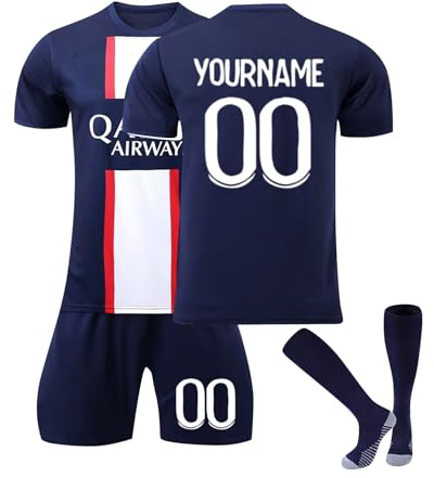 Generisch Paris Fußballtrikot Personalisiert mit Eigenem Namen/Nummer für Kinder/Erwachsener, Hause/Auswärts Fussball Trikot Shorts Socken Set Trainingsanzug für Jungen Herren