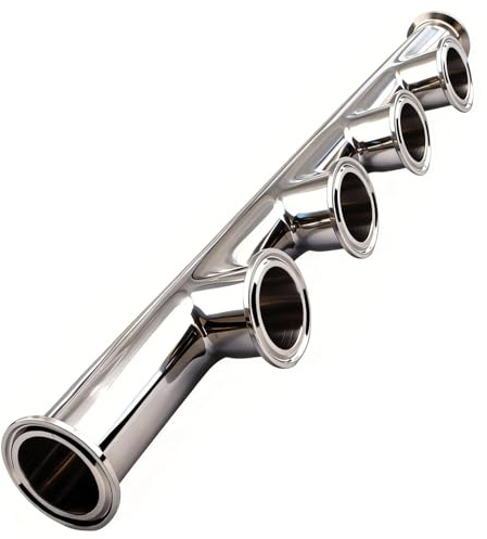 GOGOUP Tri Clamp Manifold, 1.5 inch x 4-Way 4 Port 304 Stainless Steel Sanitary Fitting Polished