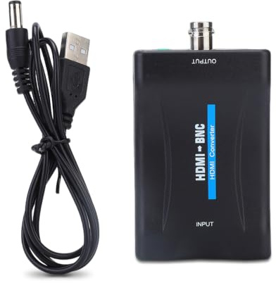 Gsycle Adaptadores convertidores HDMI a BNC, Conector coaxial HDMI BNC Audio de Video analógico Compuesto coaxial, Adaptadores convertidores de señal Audio 3,5 mm 480i 576i Soporte