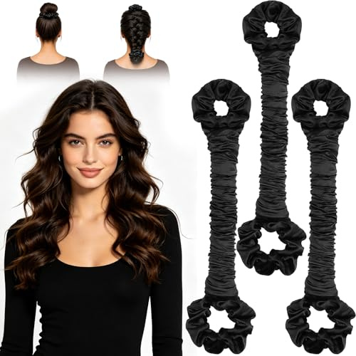 Heatless Curls Lockenband Overnight Curls Lockenwickler über Nacht | Locken ohne Hitze Overnight Blowout Haarnudel 3 Stück mit Verstellbarem Haargummi für Alle Haartypen