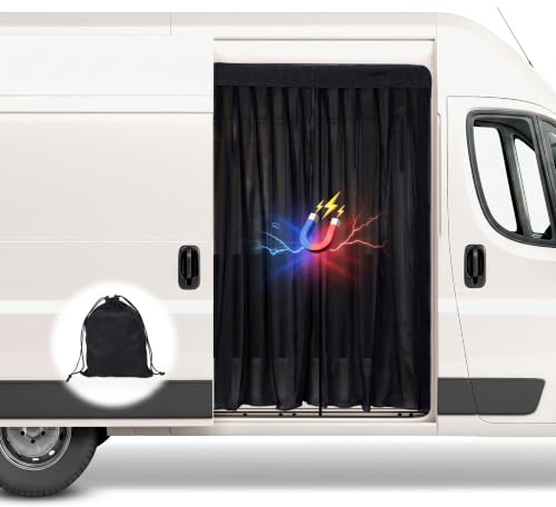 Gugxiom Zanzariera magnetica per porta scorrevole camper, 150 x 110 cm, per porta laterale, con magnetismo, per Mercedes Vito, Volkswagen Transporter, Volkswagen California, Ford Transit Custom...