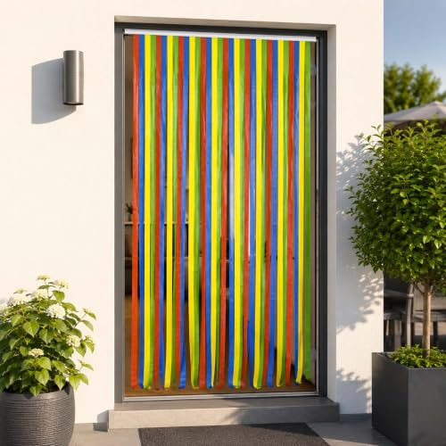 BURI 2X Tür Streifenvorhang Insektenschutz 90x200 cm Sichtschutz Kunststoff | Buri, 2,5 cm Streifen, blickdicht, 266 g, einfache Montage, Lieferung in Kunststoffrolle, Made in Germany
