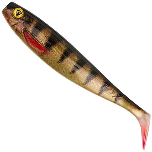 Fox Rage Pro Shad Natural Classics II - Gummifisch zum Spinnangeln auf Hechte & Zander, Gummiköder, Gummishad, Hechtköder, Gummijig, Länge:28cm, Farbe:super Natural Perch