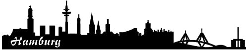 Samunshi® Autoaufkleber Hamburg Aufkleber Skyline 15 x 3cm schwarz
