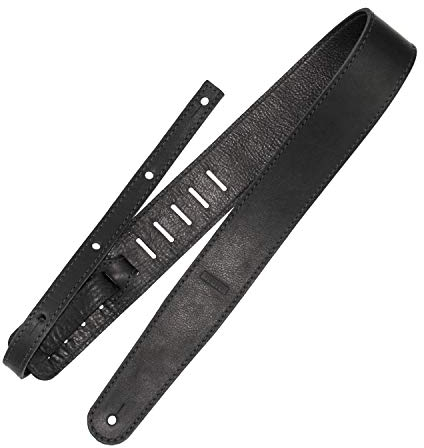 Richter Leder Nappa Black - Handgearbeiteter Gitarrengurt