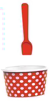 ZAK Dotty Eisbecher Ø 8 cm mit Eislöffel, orange/weiss