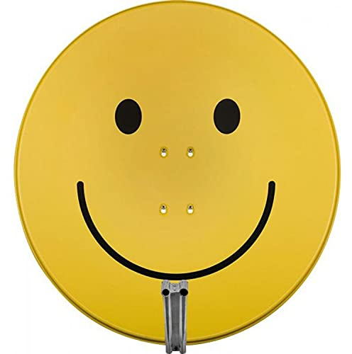 TechniSat SATMAN 850 PLUS - Satellitenschüssel (85 cm Sat Anlage, Antenne mit Mast- und AZ/EL-Halterung passend für UNYSAT-Universal LNB) Smiley-Gelb