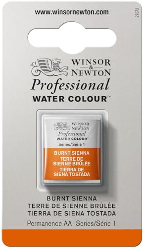 Winsor & Newton Aquarelle Professionnel - Peinture Aquarelle, Haute Luminosité, Résistante à la Lumière, Qualité Archive, Demi Godet, Couleur Terre de Sienne Brûlée