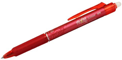 Pilot FriXion Clicker Druck-Tintenroller radierbar 0,5-mm-Spitze 0,25 mm Strichbreite rot