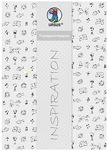Ursus 76564604 - Transparentpapier, Silver Style, Christliche Symbole, DIN A4, 115 g/qm, 5 Blatt, heißfolienveredelt, mit Banderole