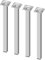 Element System 18133-00301 Pied Tubulaire carré en Acier 25 x 400 x 25 mm Blanc 4 pièces