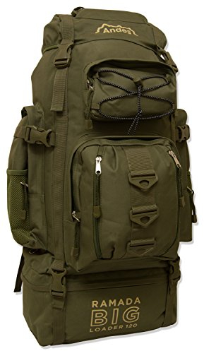 Andes Olive Green Ramada 120L Extra Large Hiking Camping Backpack/Rucksack Luggage Bag