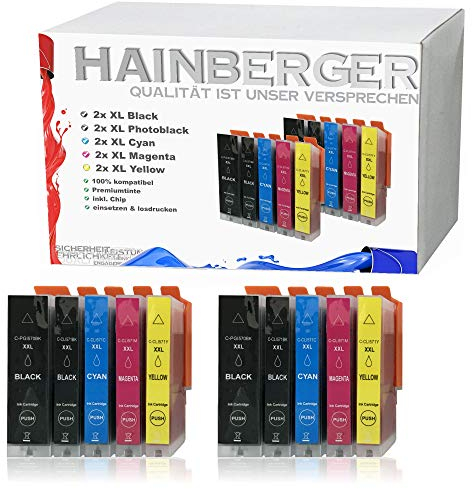 Hainberger 10x XXL Patronen für Canon Pixma MG5750 MG6850 MG7750 PGI-570/CLI-571