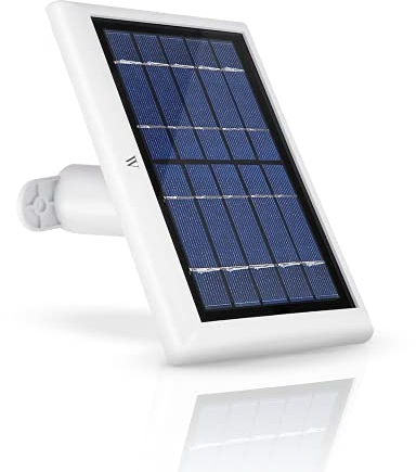 Wasserstein Solarpanel kompatibel mit Ring Spotlight Cam Plus/Pro/Battery und Ring Stick Up Cam Akku – inklusive Hohlstecker mit USB-C-Adapter – 2 W 5 V Aufladung (1er-Pack, weiß)