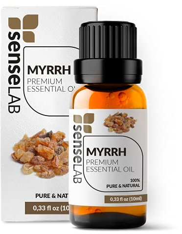 SenseLAB Ätherisches Myrrheöl - 100% Reines, Natürliches, Für Die Therapeutische Anwendung Geeignetes Myrrheöl für Diffusor und Luftbefeuchter - Meditation Und Introspektion - Hautpflegeöl (10 ml)