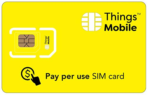 Tarjeta SIM PREPAGO de Datos - Things Mobile - Cobertura Global, Red multioperador GSM/2G/3G/4G, sin costes fijos, sin vencimiento. 10€ de crédito Incluido