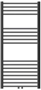 ECD Germany Radiador De Baño - 600x1800 mm - Antracita - Curvado - Con Conexión Central - Radiador Calentador Secador de Toallas - Calefactor de Aseo - Estilo moderno - No Eléctrico - Con kit montaje
