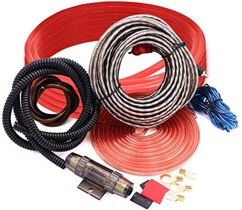 Jeemiter 8 Gauge Car Amp Wiring Kit - 3000W, 2 Channels, Surface Mount, AP0018-B, Vehicle Amplifier Wiring Kit