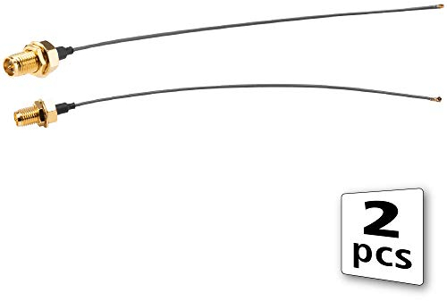 Akasa I-PEX MHF4L zu RP-SMA Female Pigtail Kabel, 150mm, 2 Stück, Kompatibel mit Intel NUC, Asus PN50 & Anderen SFF Mainboards, A-ATC01-150GR