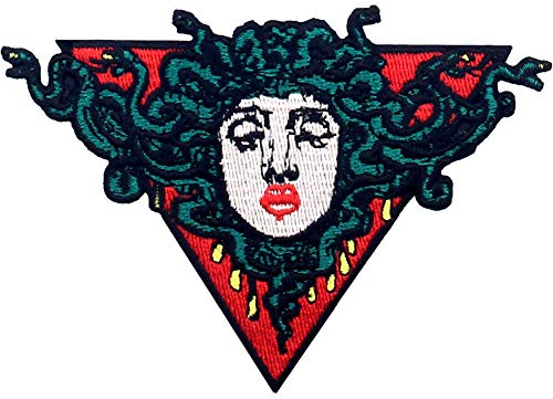 Aufnäher, bestickt, Design: Der Medusakopf, zum Aufbügeln oder Aufnähen