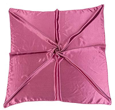 World of Shawls - Sciarpa in raso di seta, quadrata, per collo a testa nautica, 90 x 90 cm Rosa antico. Taglia unica