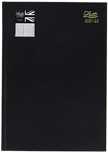 Letts Standard Schülerkalender 2021–2022, A4, 1 Tag pro Seite, Schwarz