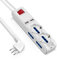 Mscien Multipresa 3 Metri 6 Posti con 2 Multiuso e 4 Bivalenti 10/16A con 2 Prese USB (5V/2A) 16A Cavo Spina, Bianco.¡