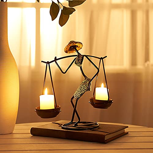Kerzenständer, Vintage afrikanische Frauen Schmiedeeisen Metall Kerzenhalter, Tisch Dekoration esszimmer Kunst deko Wohnzimmer Figuren,Blumenrock