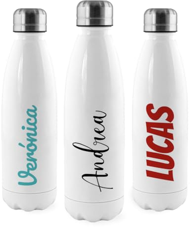 Botella Térmica, Termo de Acero Inoxidable para Agua Personalizada con tu Nombre