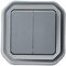Legrand - Control para función de doble interruptor o de ida y vuelta 10A o empuje 10A impermeable Plexo completo para montaje empotrado gris
