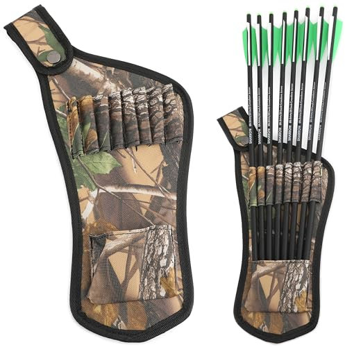 Armbrust Pfeil Köcher Mini Armbrust Bolzen Köcher Tasche Pfeilhalter Taille Mount für Schießen Ziel Praxis (Tarnfarbe A)
