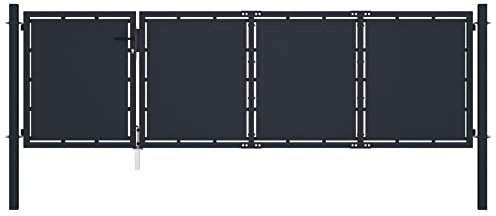 vidaXL Gartentor Stahl 350 x 100 cm Anthrazit